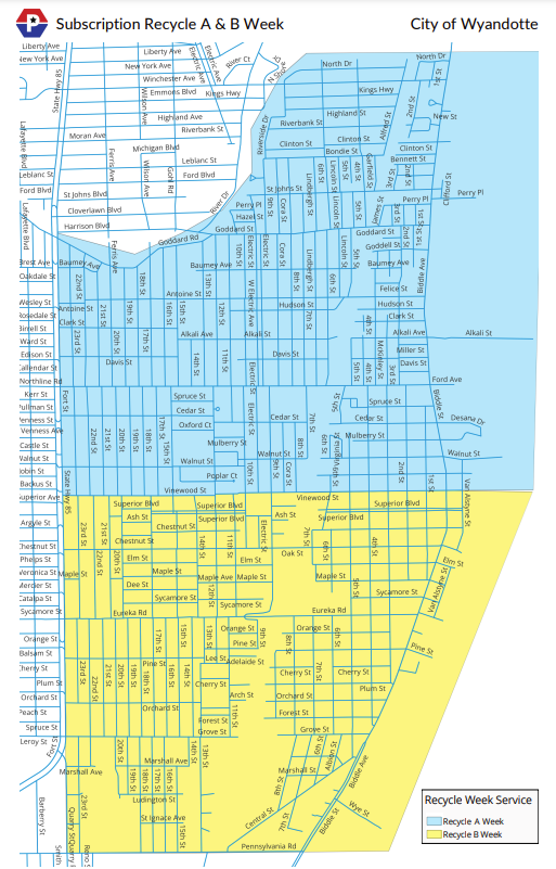 City Of Wyandotte Recycling Collection Map