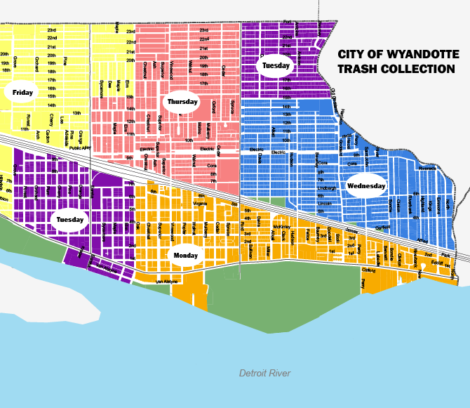 City Of Wyandotte Trash Collection Map