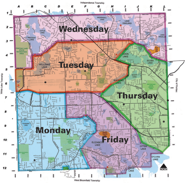 Waterford Trash Pickup Map